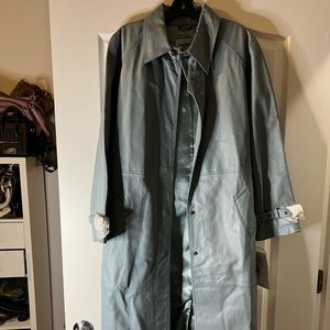 Pamela McCoy leather trench coat.